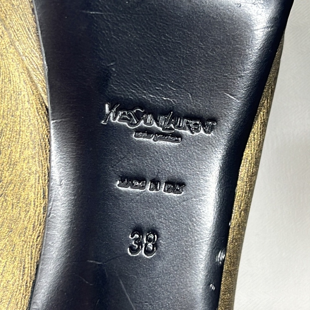 YSL Yves Saint Laurent open toe pumps heels bronze 38 - Picture 13 of 15